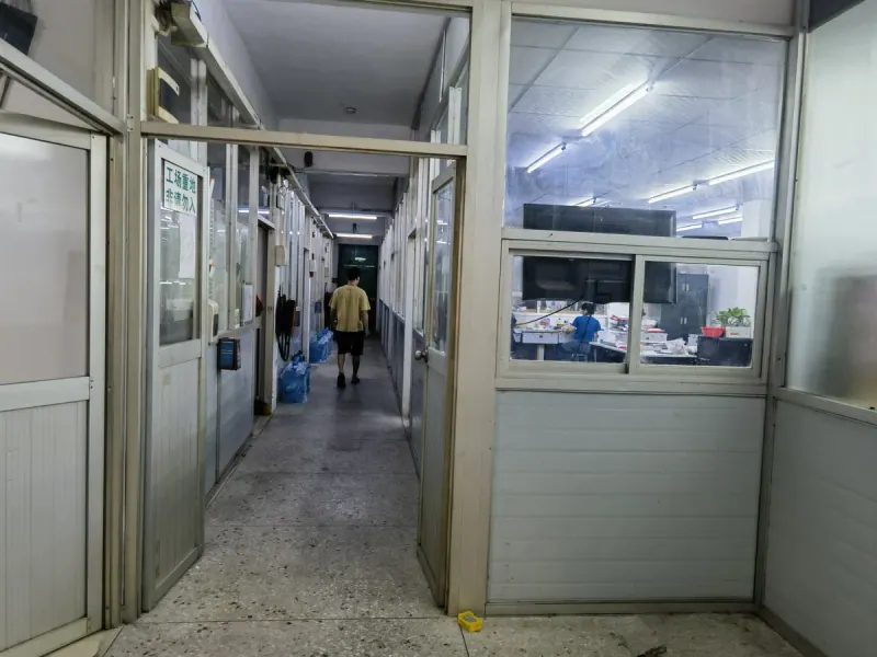 Corridor through a jewelry production workshop